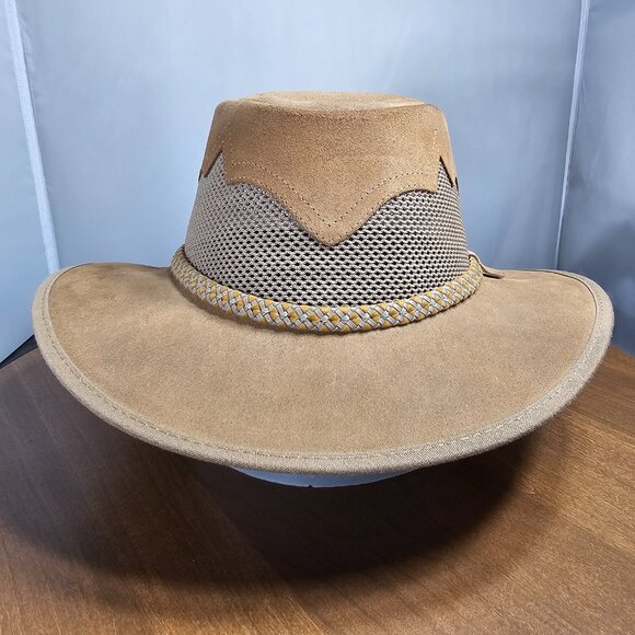 Sirocco Wide Brim Suede Sun Hat | American Hat Makers | Tan | NWT | XX-LARGE - Picture 6 of 11